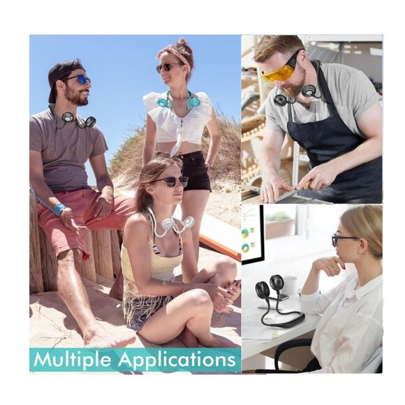 COMLIFE Portable Neck Fan, 2600mAh Battery Operated Ultra Quiet Hands Free USB F - Picture 6 of 6